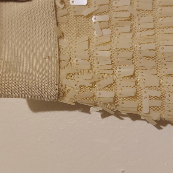 Joe Fresh Cream Colored Sequin Paillets Covered Mini Skirt Size Large - Picture 6 of 16